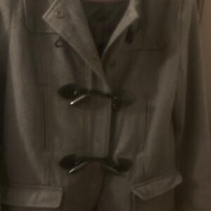 Grey pea coat with hood